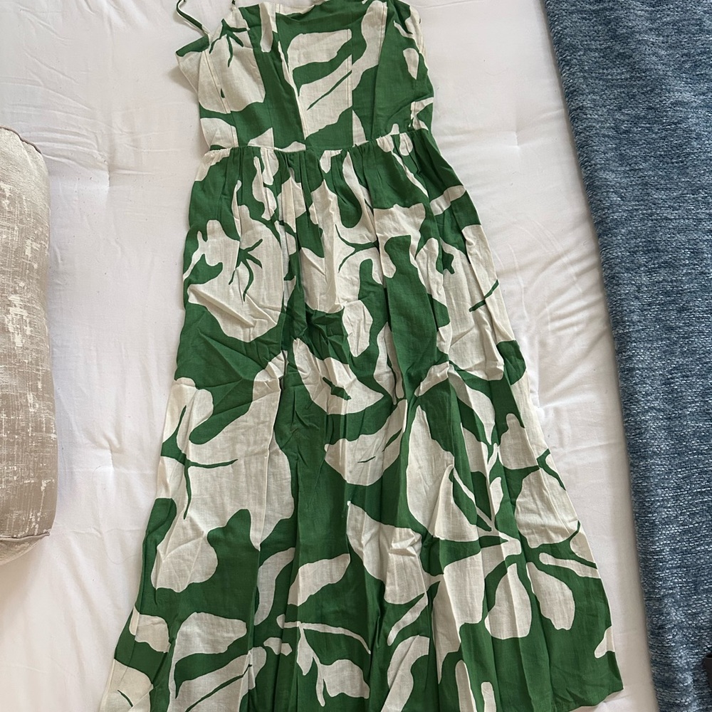 Green and White Floral Women's Dress
